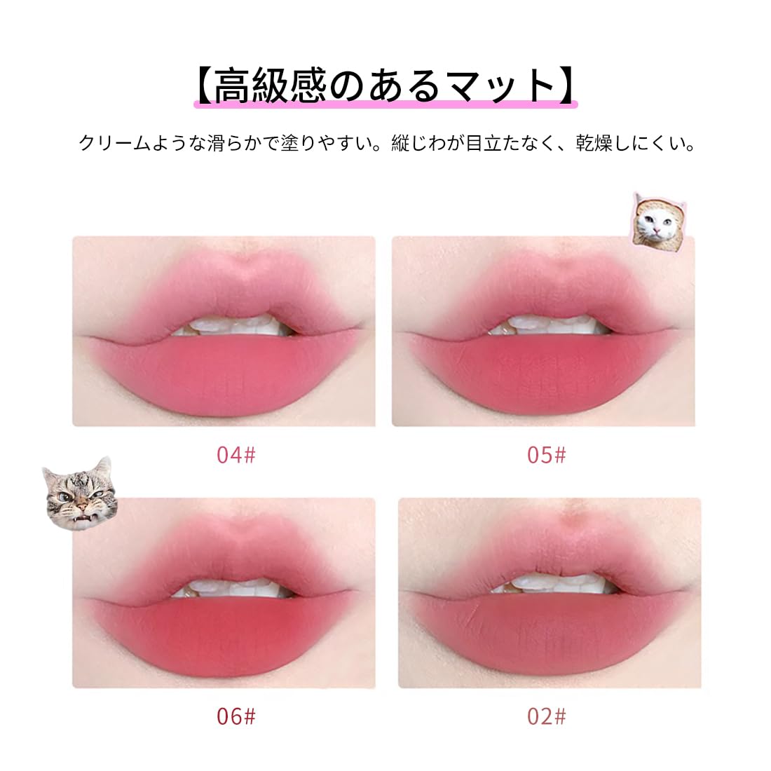 Amazon | リップティント マットリップ 保湿 高発色 長持ち 口紅